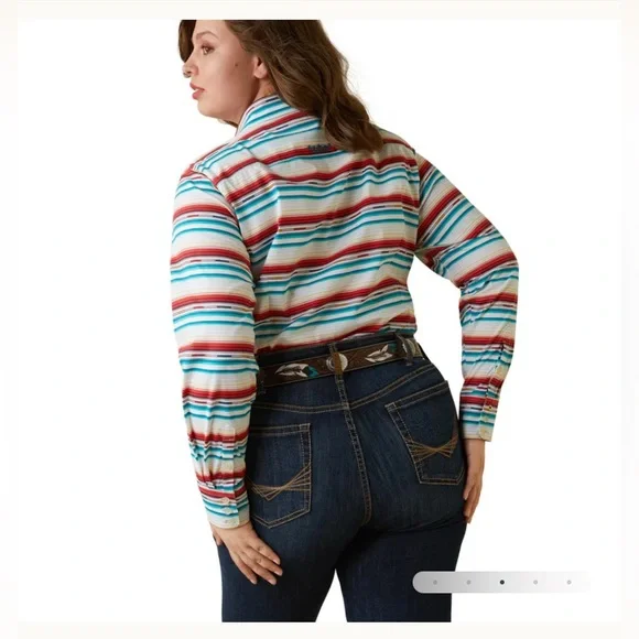 ARIAT WOMEN'S WRINKLE RESIST TEAM
KIRBY STRETCH SHIRT, ROSA SERAPE - S - Picture 5 of 13